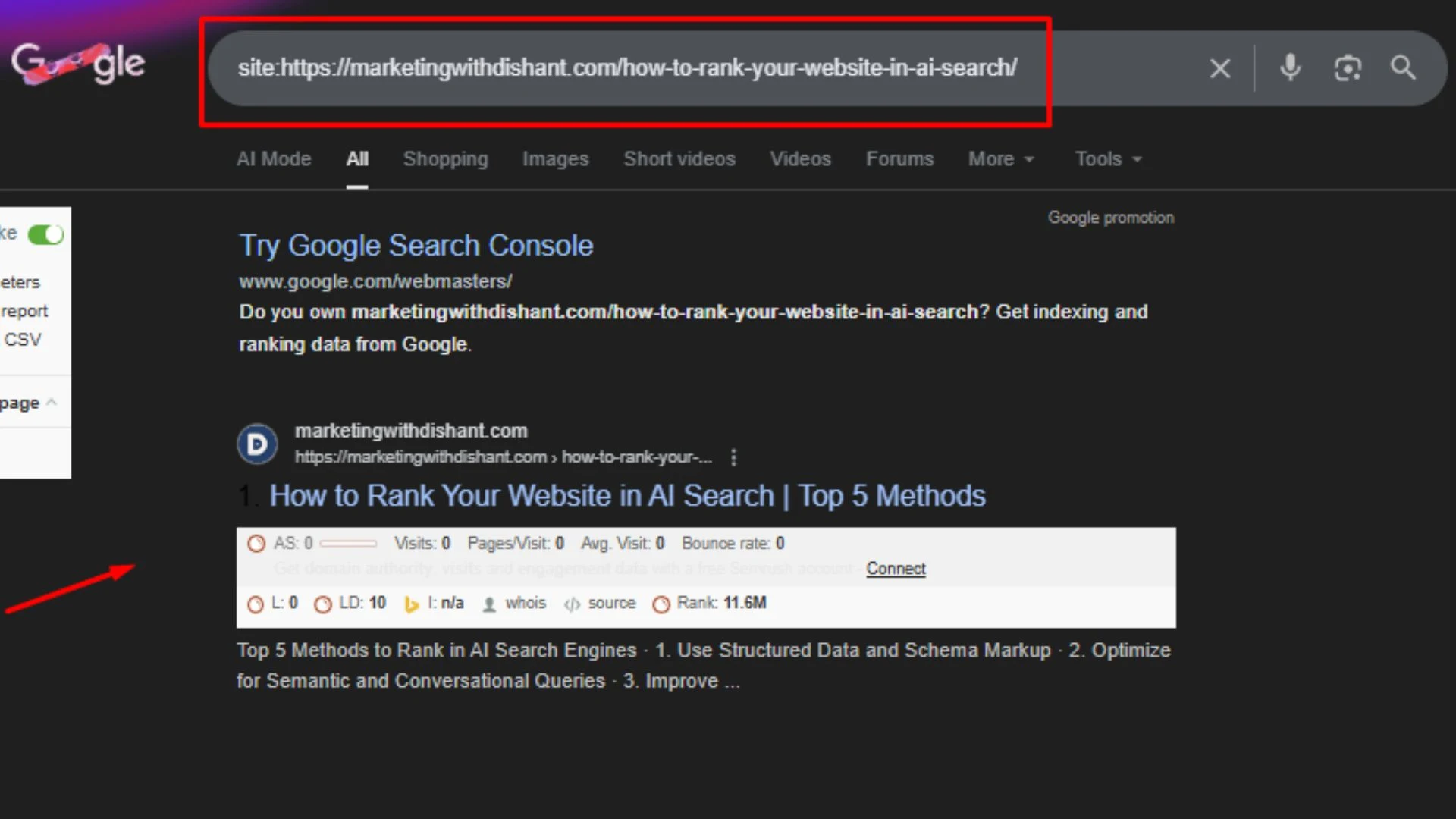 Step 1 - Why Google Is Not Indexing Your Pages